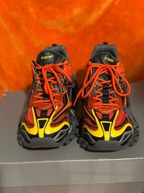 Balenciaga Track Sneakers in Orange, Red & Yellow